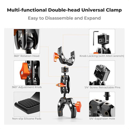 K&F CONCEPT Double Super Clamp Camera Mount - Image 3