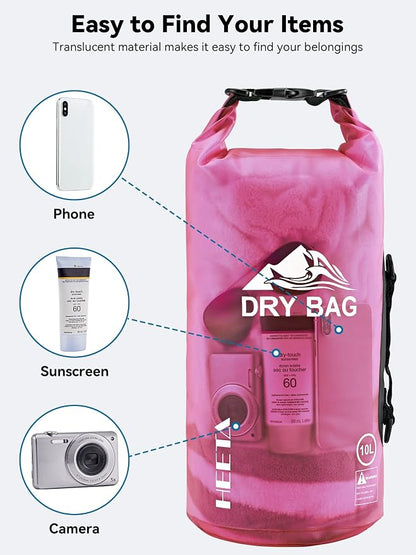 HEETA Dry Bag Waterproof for Women Men, 5L/10L/20L/30L/40L Roll Top Lightweight - Image 7