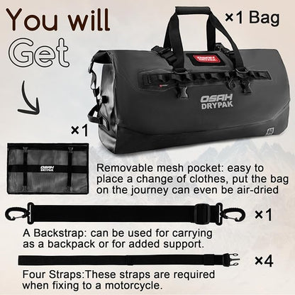 OSAH DRYPAK Waterproof Duffel Bag 25L/40L/60L – Heavy-Duty Motorcycle Tail Bag - Image 8