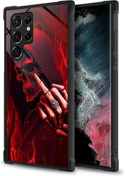 for Samsung Galaxy S23 Ultra Case, Gestures Funny Skull Pattern Graphic Design - Image 5
