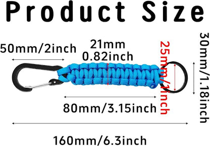 3PCS Paracord Keychain with Carabiner Clip, Braided Rope Key Chain Lanyard - Image 2