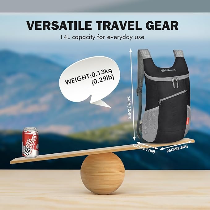 ZOMAKE Lightweight Packable Backpack, Foldable Backpacks Small Daypack - Image 2