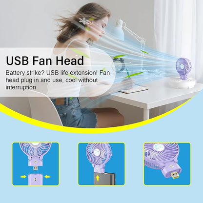 HandFan 10400mAh Personal Handheld Fan, 40Hrs Long-Lasted Hand Fan Rechargeable - Image 5