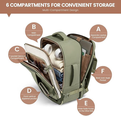 LOVEVOOK 50L Travel Backpack Carry On Airline Approved, Large Backpack - Image 4