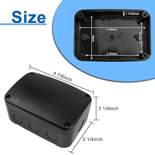 Outdoor Junction Box, Nineleaf IP66 Waterproof Electrical Project Boxes PVC/ABS - Image 4