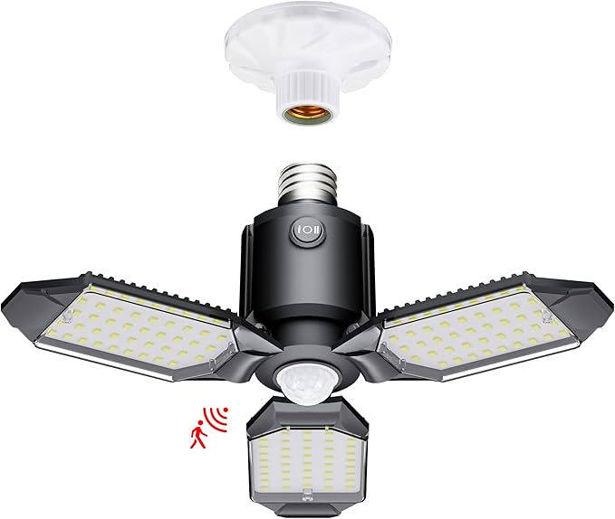 Motion Sensor Garage Light, 80W Motion Activated LED Shop Light by Craftersmark