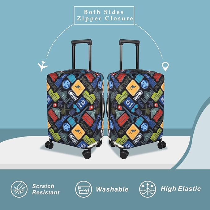 Explore Land Travel Luggage Cover Suitcase Protector Fits 18-22 Inch Case - Image 2