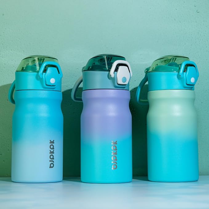 BJPKPK Water Bottle with Straw 14oz Insulated Water Bottles Reusable Stainless - Image 5