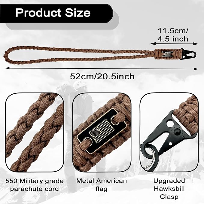 DDOUT Heavy Duty Paracord Lanyard 550 Paracord Braided Keychain - Image 2