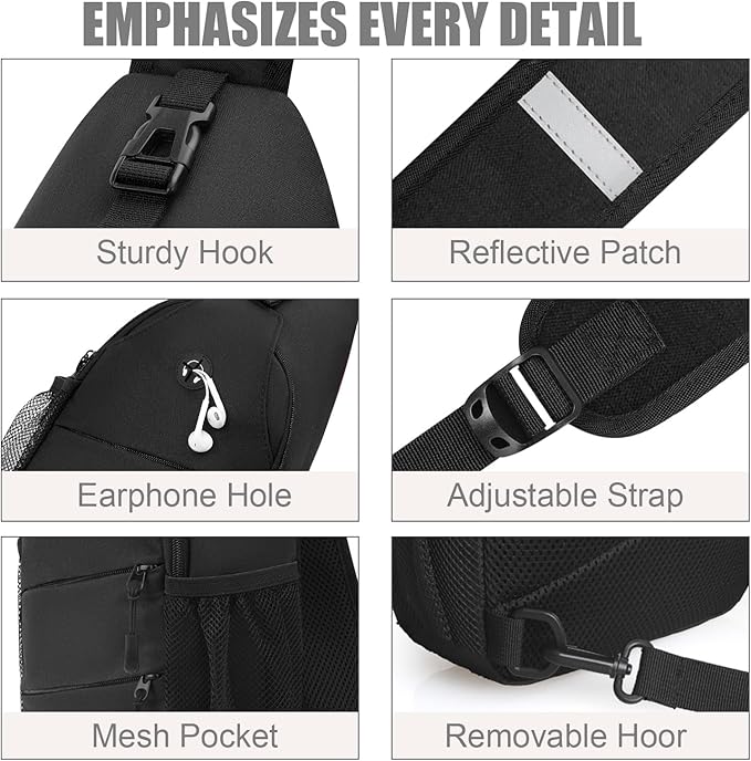 Pritent Crossbody Bags for Women Men Trendy Sling Bag Backpack Casual Chest Bag - Image 5
