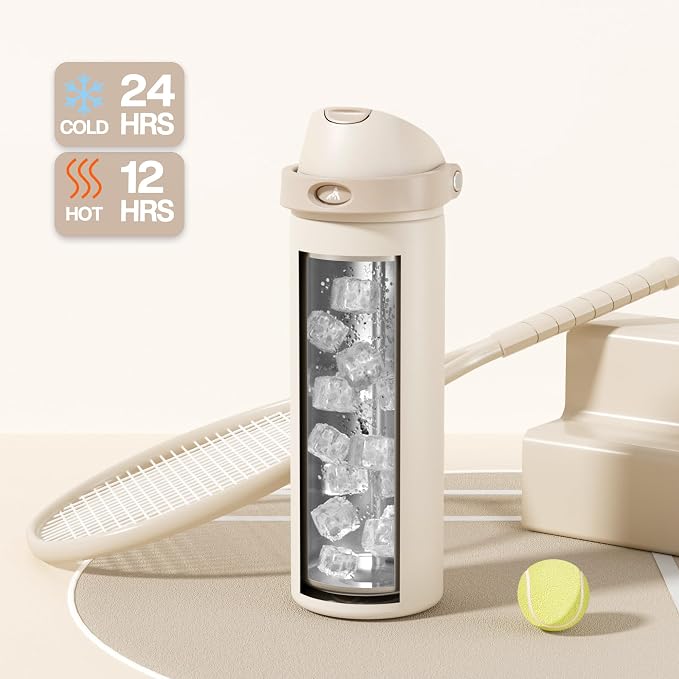 POWCAN 24 oz Insulated Water Bottle: 2-in-1 Push-Button Spout & Quick-Flip Straw - Image 3