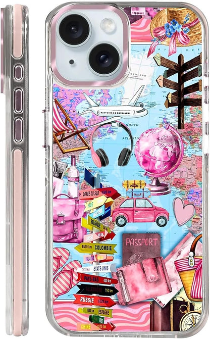 Case for iPhone 13/14, Cover Holiday Trip World Map Phone Case Design，for Women by Toulas