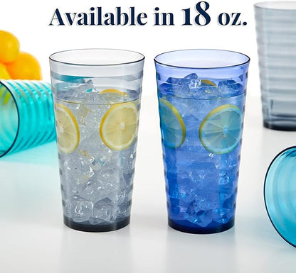US Acrylic Splash 18 ounce Plastic Stackable Water Tumblers in 4 Coastal Colors - Image 3