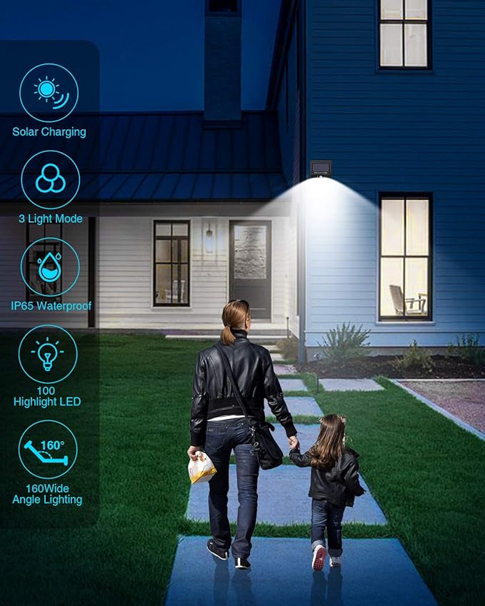 12 Pack Solar Lights Outdoor, 3 Modes/100LED Wireless IP65 Waterproof Solar - Image 6