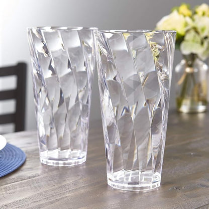 US Acrylic Optix Plastic Reusable Drinking Glasses 26oz Iced-Tea Cups in Clear - Image 8