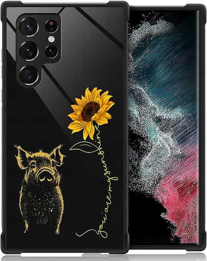 for Samsung Galaxy S23 Ultra Case, Pig Sunflower Yellow Sunshine Pattern by FKBRCL4U