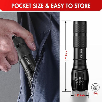 KELME 3 Pack Flashlights High Lumens, Powerful Tactical Flashlights - Image 7