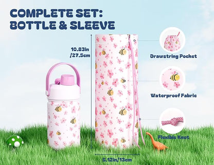 12 oz Kids Stainless Steel Water Bottle: 2-in-1 Straw Spout Lid, Easy Clean - Image 3