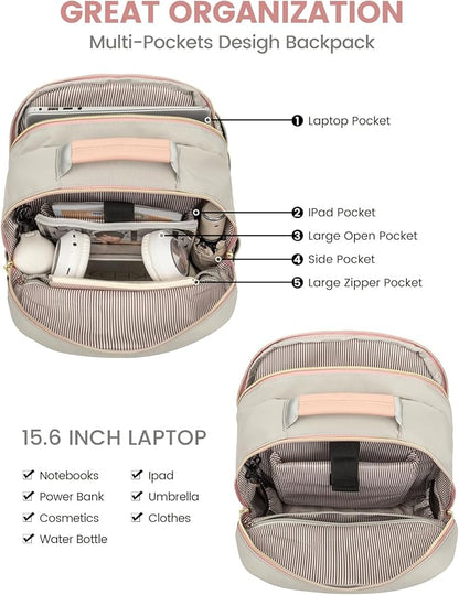 LOVEVOOK Laptop Backpack Purse for Women, Work Travel Computer Bags, College - Image 3