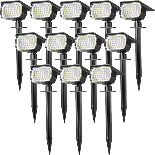 WENATY Solar Spot Lights Outdoor Waterproof IP65, 12 Pack Landscape Spotlights by WENATY