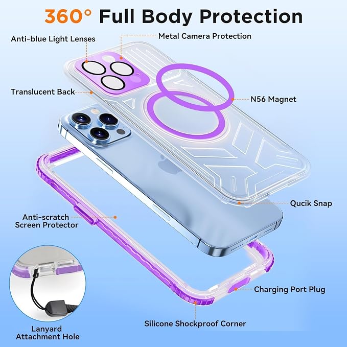 WIFORT for iPhone 15 Pro Waterproof Case, 360 Full Body Sealed Protection Cover - Image 6