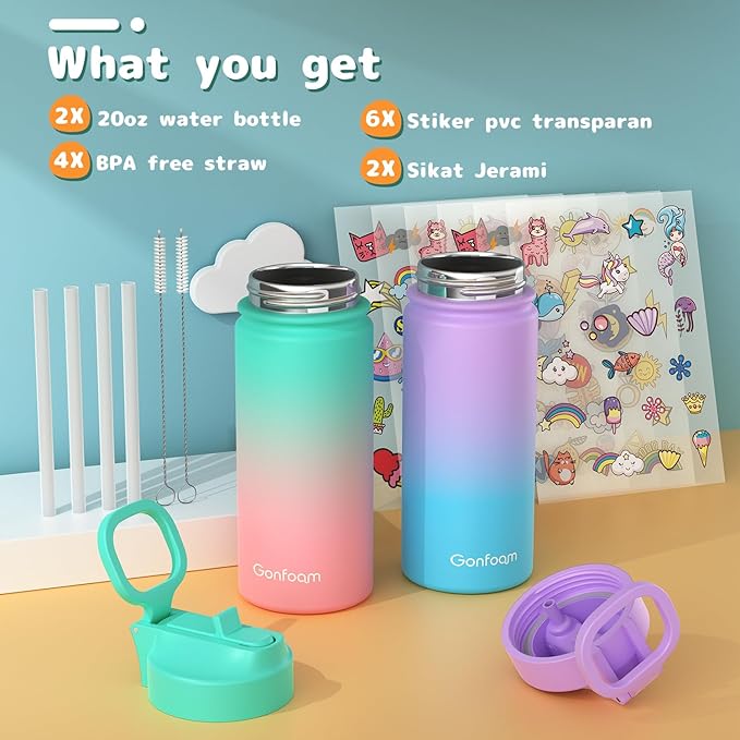 Kids Water Bottle, Stainless Steel Vacuum Insulated cup, Kids Water Bottle - Image 2