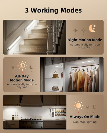 EZVALO 5-Pack Under Cabinet Lighting, 4000mAh Rechargeable Motion Sensor Light - Image 8