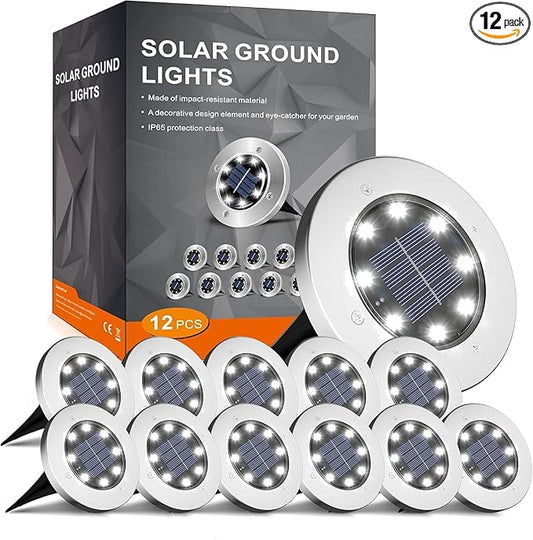 INCX 4.6 inch Solar Lights Outdoor Waterproof, 12 Pack Solar Lights by INCX