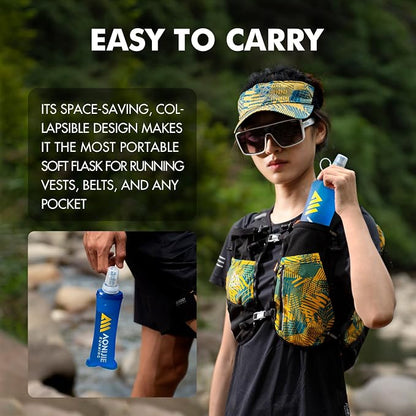 AONIJIE Running Water Bottle 2PCS 500ml/17oz Soft Flask TPU Collapsible Water - Image 4