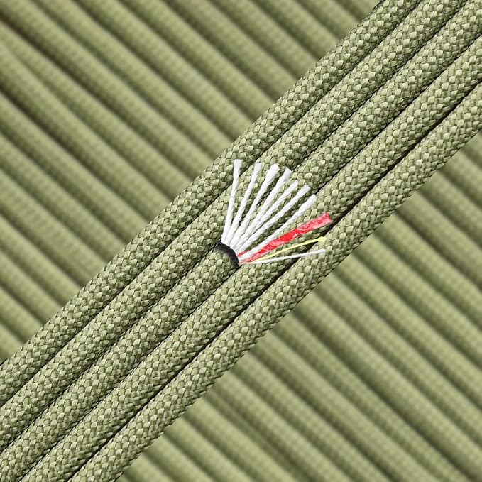PSKOOK Survival Paracord Parachute Fire Cord Survival Ropes Red Tinder Cord PE by PSKOOK