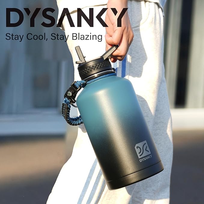DYSANKY 64 oz Insulated Water Bottle | Thickened Stainless Steel Water Jug - Image 3