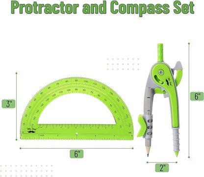 Mr. Pen- Geometry Compass and Protractor Set, 6 Inch Compass, 6 Inch Protractor - Image 2