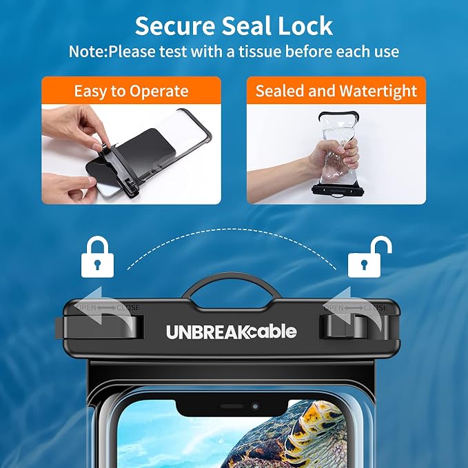 UNBREAKcable Waterproof Phone Pouch-2 Pack IPX8 Waterproof Phone Case - Image 6