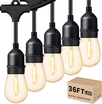 Svater Outdoor Led String Lights 36 FT, Patio Lights by Svater