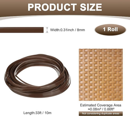 M METERXITY 1-Pack Wicker Repair Kit, 8mm x 33ft/10m Plastic Flat Rattan - Image 3
