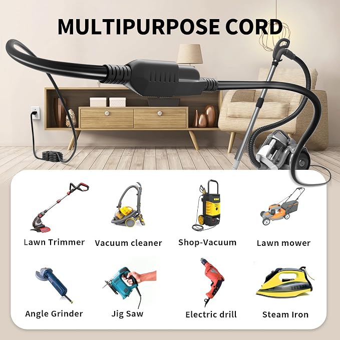 POWGRN 50 FT 16/3 Black Indoor Outdoor Extension Cord Waterproof, 3 Prong - Image 7