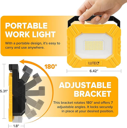 LUTEC 2 Pack 3500LM LED Work Light, Rechargeable Magnetic Work Lights - Image 3