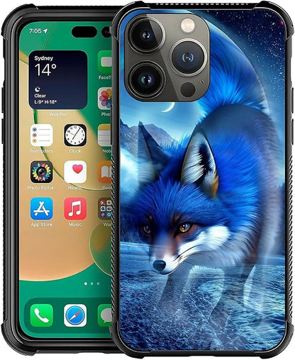 for iPhone 14 Pro Case, Snowy Mountain Fox Lake Pattern Graphic Design Girl Boy by FKBRCL4U