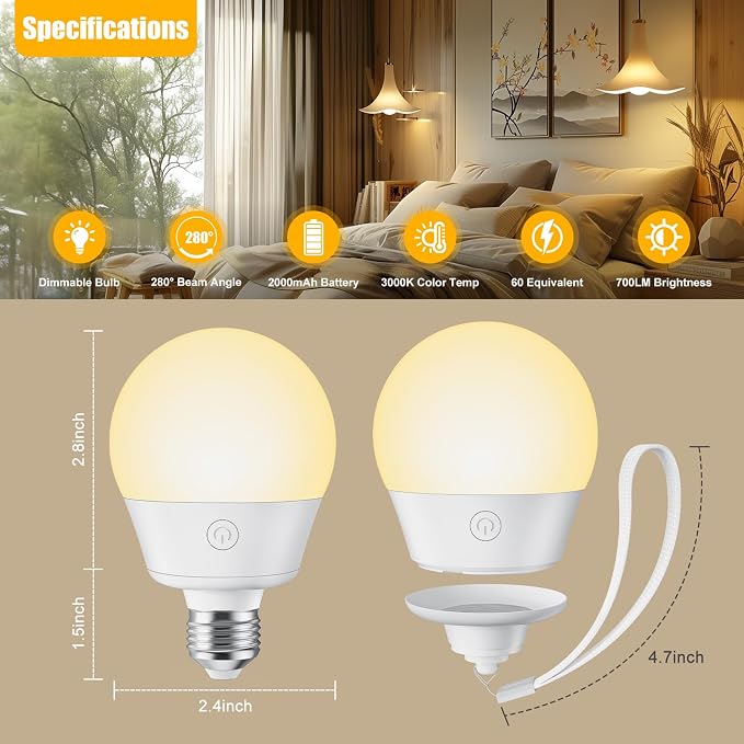 Rechargeable Light Bulb with Remote and Timer - Image 7