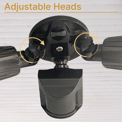 LED Black Motion Sensor 2-Light Bullet Flood Light- 3000K Adjustable Dual Head - Image 6
