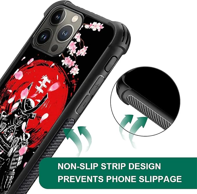 for iPhone 16 Pro Case, Sakura Japanese Samurai Pattern Graphic Design Girl Boy - Image 6