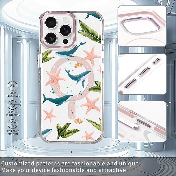 Case for iPhone 15 Pro, Sealife Whale Ocean Wildlife Clear Phone Case - Image 2