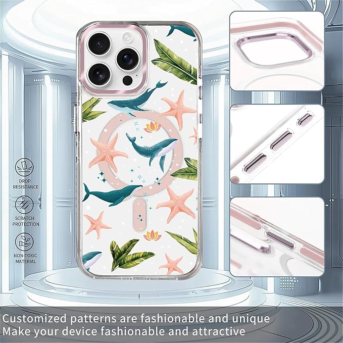 Case for iPhone 13 Pro, Sealife Whale Ocean Wildlife Clear Phone Case - Image 2