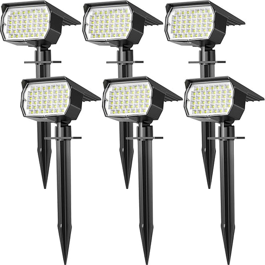 WENATY Solar Spot Lights Outdoor Waterproof IP65, 6 Pack Landscape Spotlights by WENATY