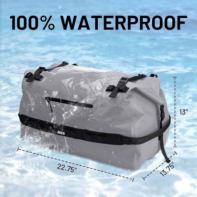 MIER Waterproof Duffel Bag Motorcycle Dry Bag Backpack Large Roll-Top Heavy - Image 2
