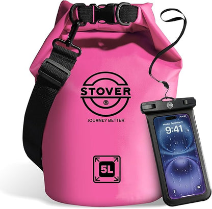 STOVER 5/10/25/30/40/55L Waterproof Dry Bag- Roll-Top Backpack w/Phone Case- by STOVER