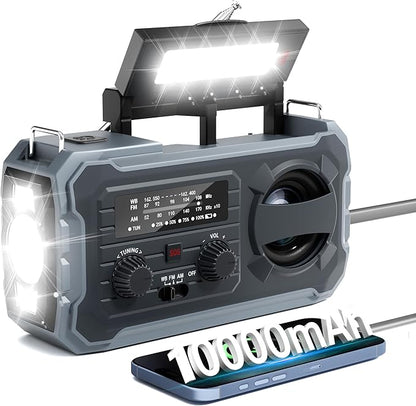 Hand Crank Emergency Radio, 10000mAh Weather Radio by Pristar