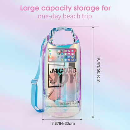 10L Dry Bag Iridescent TPU Waterproof Beach Bag - Image 2