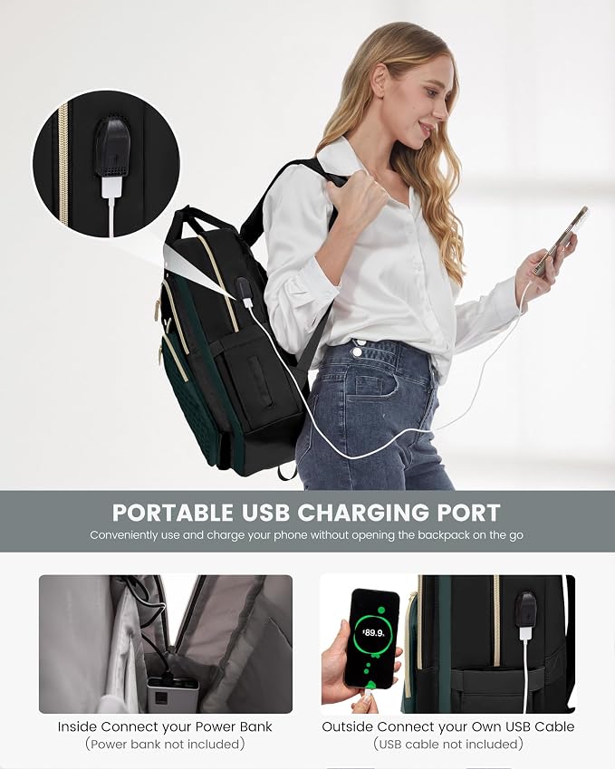 LOVEVOOK Laptop Backpack Purse for Women, 15.6" Laptop Bag for Travel - Image 4