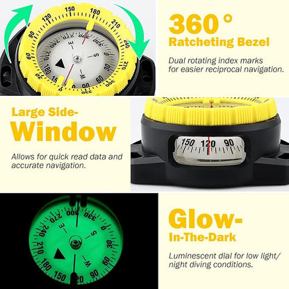 Scuba Dive Compass, Waterproof 5ATM Marine Navigation Wrist Compass - Image 3